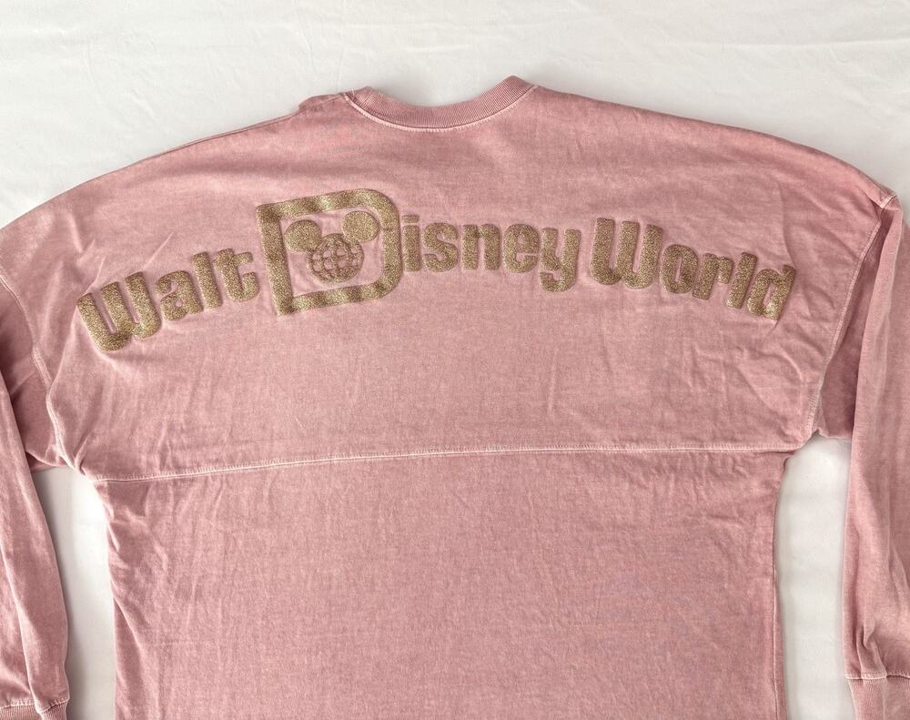 Disney Spirit Jersey Shirt Womens Medium Quartz Pink Walt Disney World Glitter